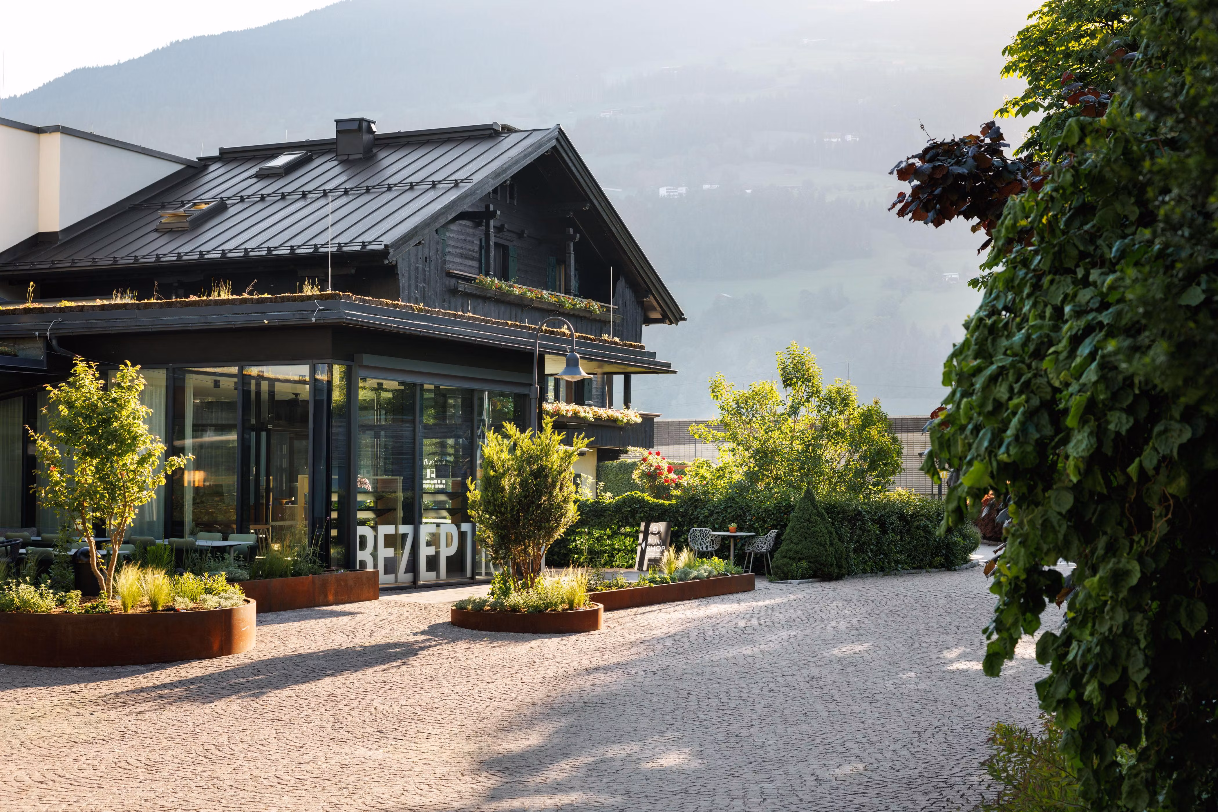 Exterior View Reception Naturally Bright. Camping & Aparthotel