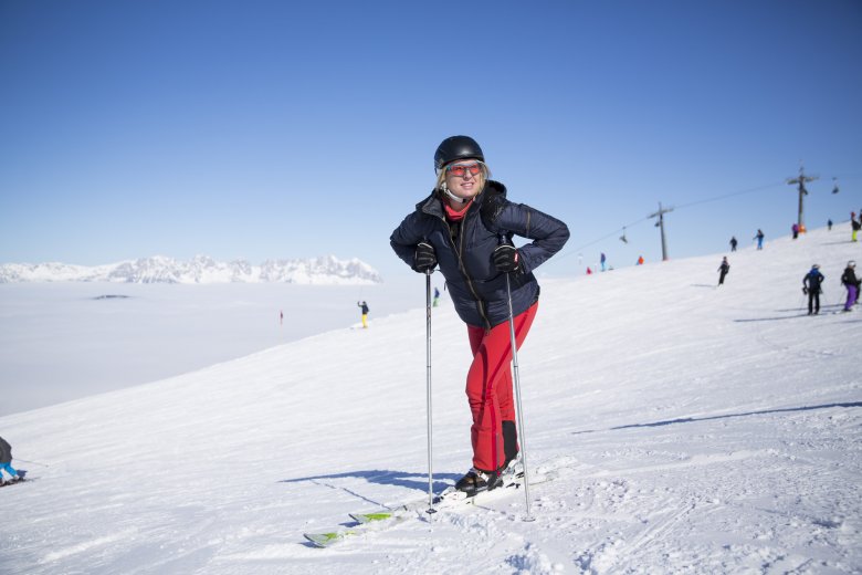 Christine Edenstrasser begeleidt ons in het skigebied en in de gemzenstad